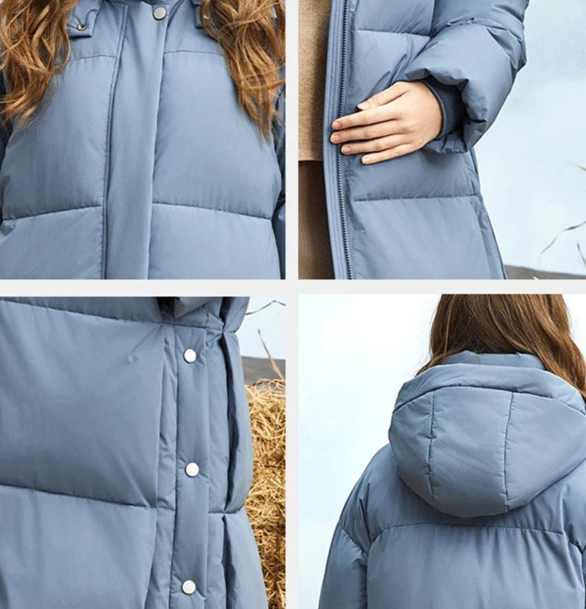 X Long Hooded Cotton Down Puffer Coats