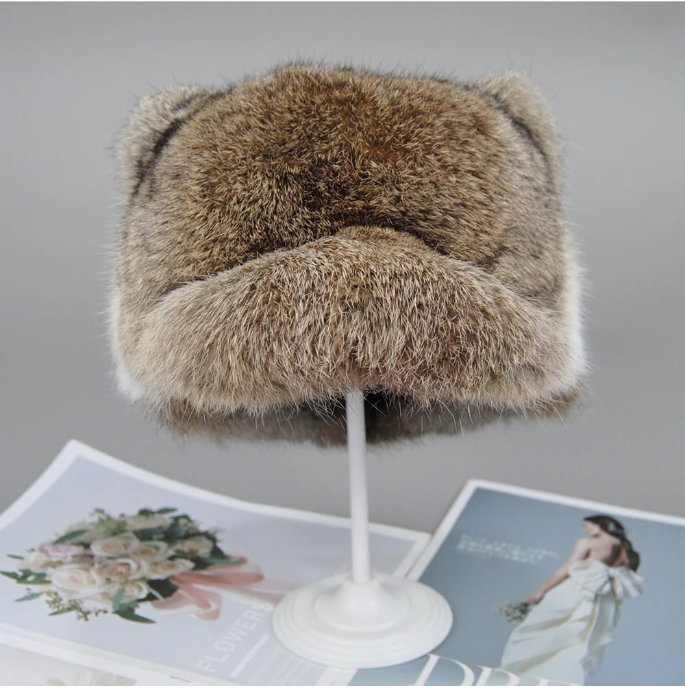 Luxury Real Fur Hat Cat Ears