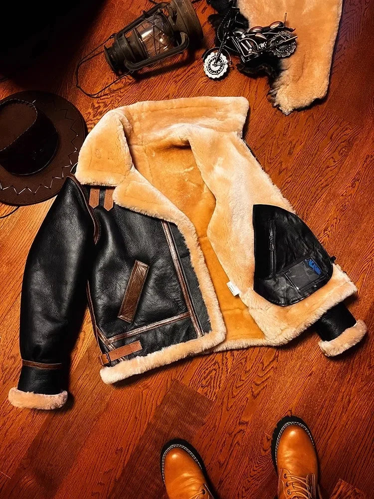 Classic Genuine Leather Air Force B3 Shearling Fur Coat