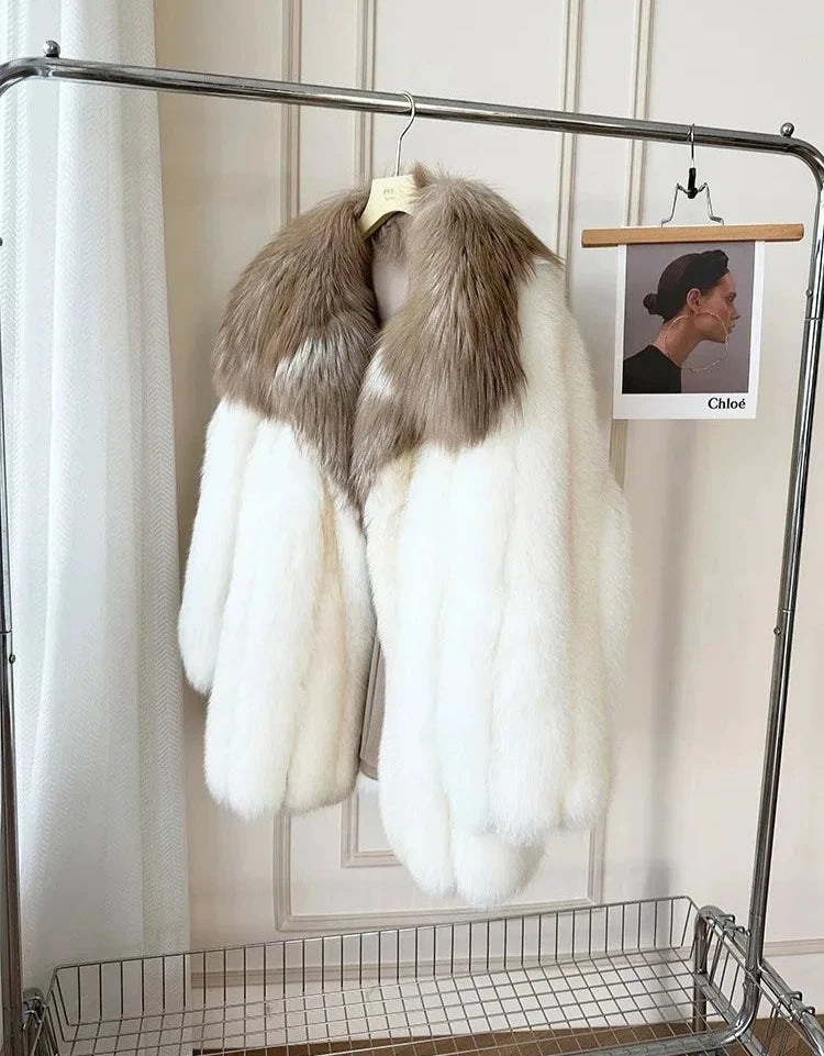 Luxury Big Collar Real Fox Fur Coats