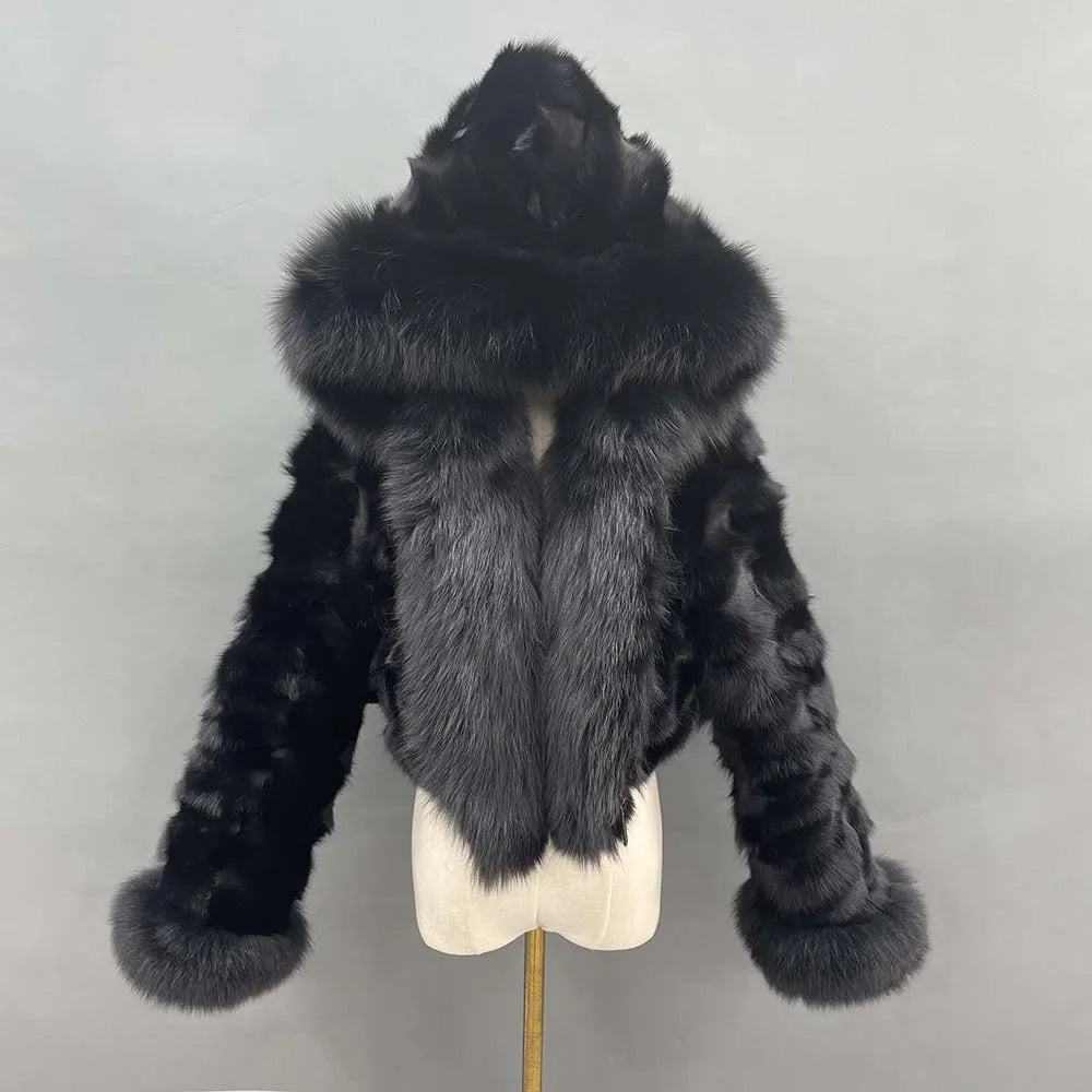 Hooded Short Real Fur Coats