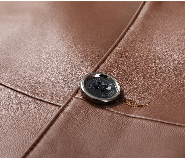 Auburn Genuine Leather Slim Long Coat