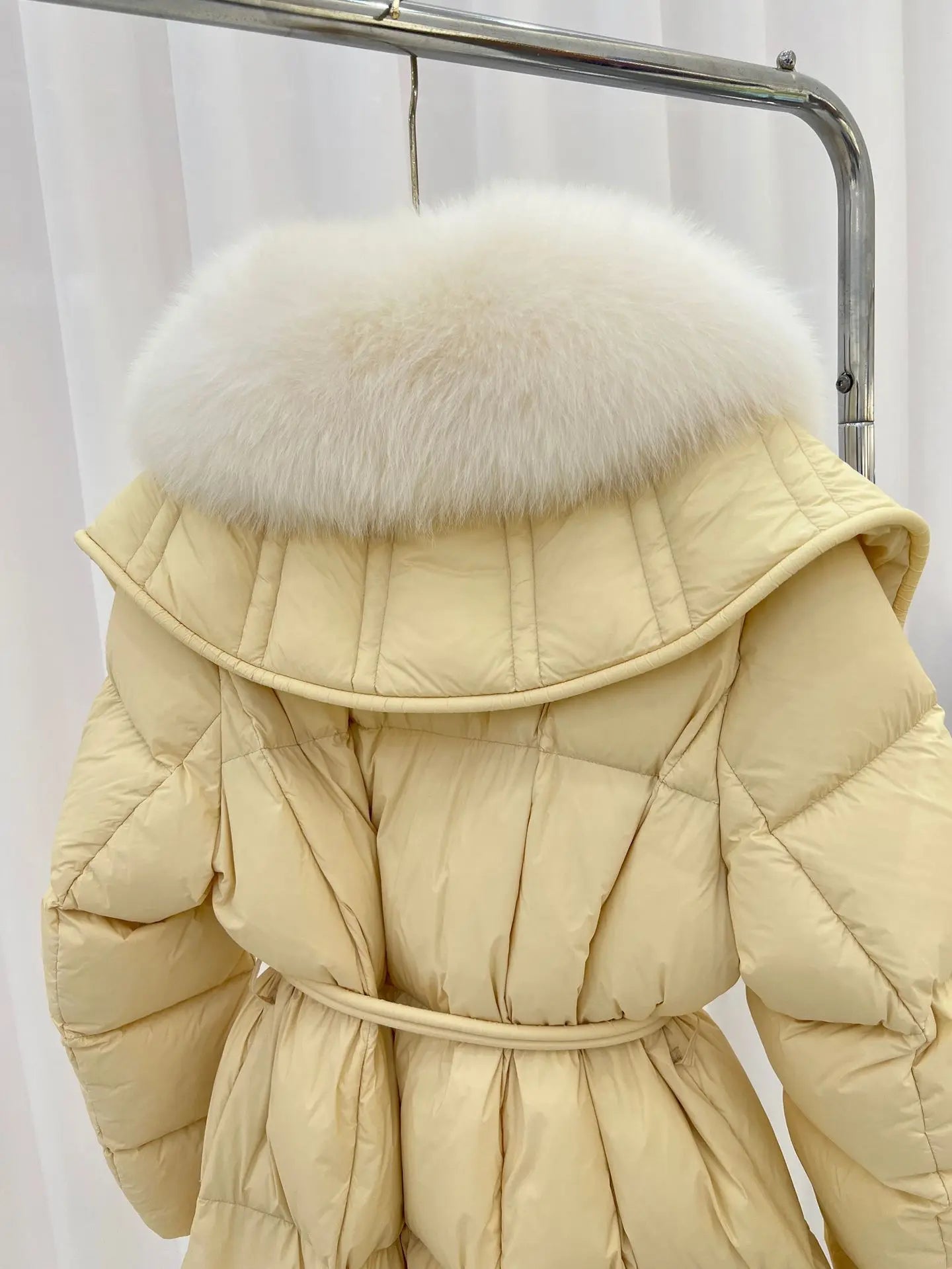 Goose Down Coats Real Fur Collar Long