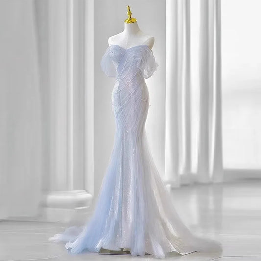 Off Shoulder Sequin Mermaid Dresses