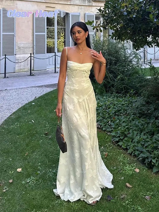 Floral Print Strap Backless Maxi Dresses