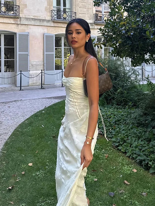 Floral Print Strap Backless Maxi Dresses