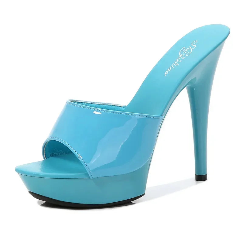 Patent Leather High Heel Sandals