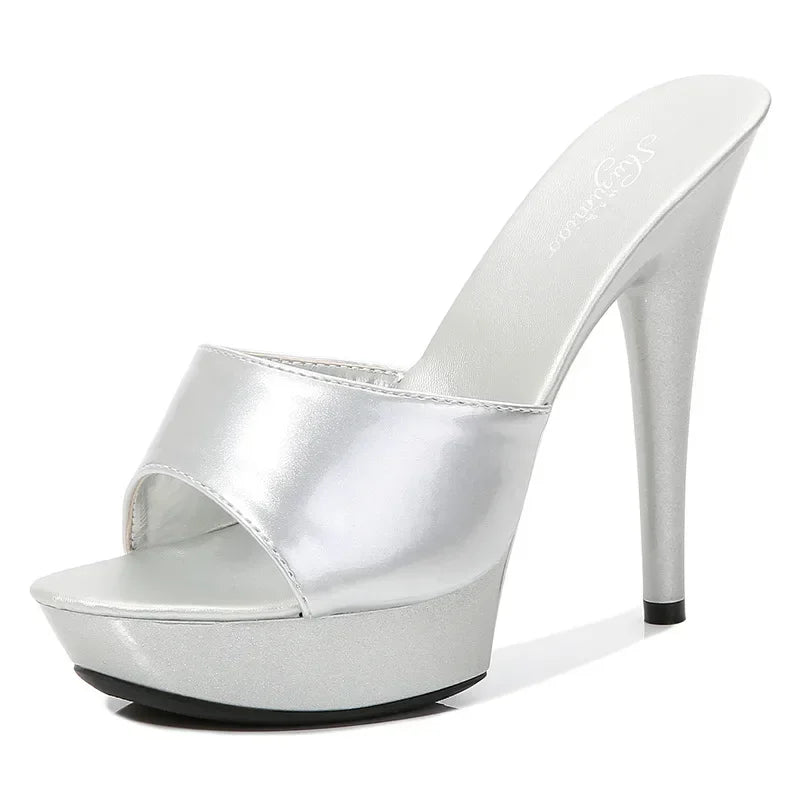 Patent Leather High Heel Sandals