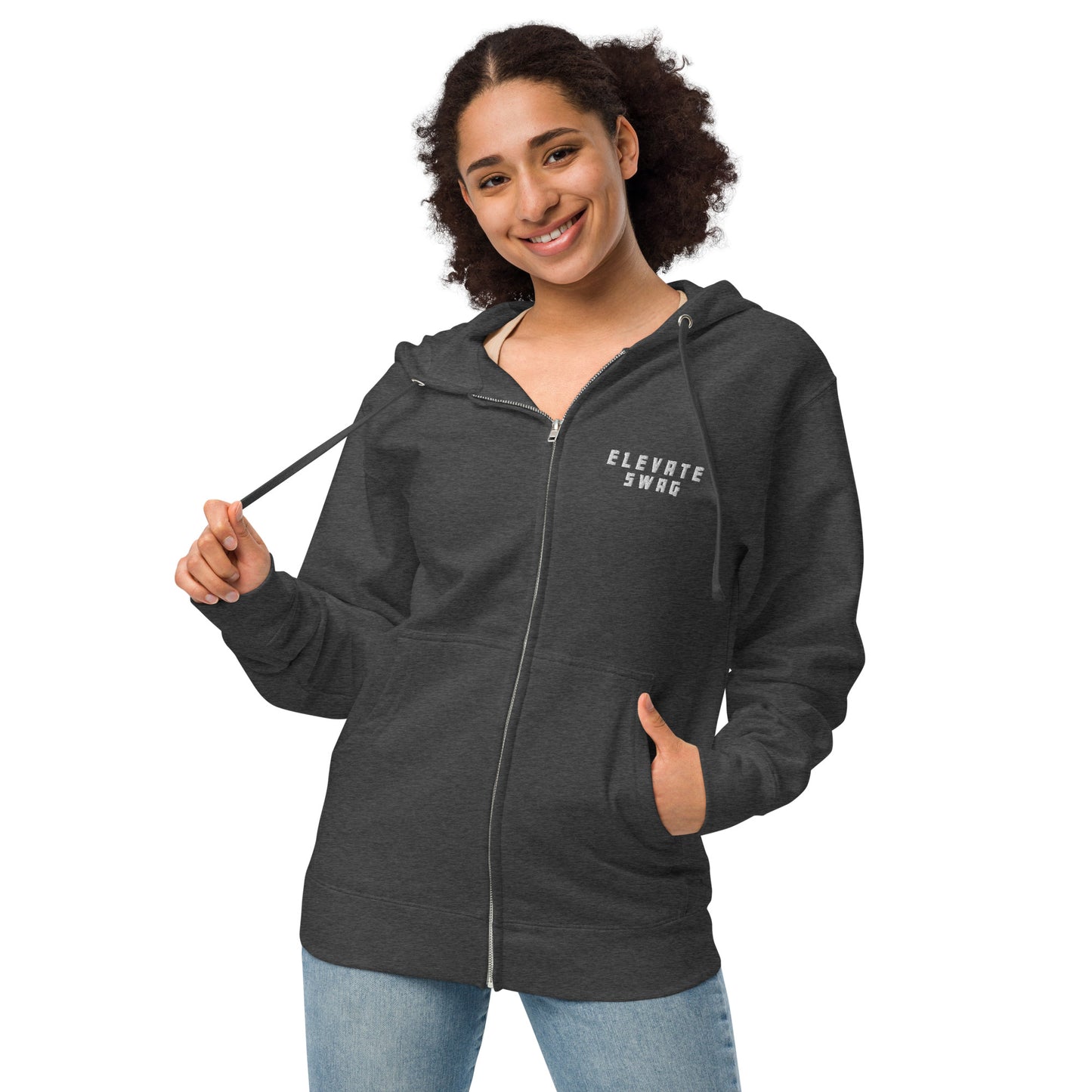 Elevate Swag Unisex Fleece Zip Up Hoodie