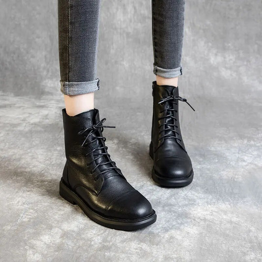 Genuine Leather Ankle Boots Spring