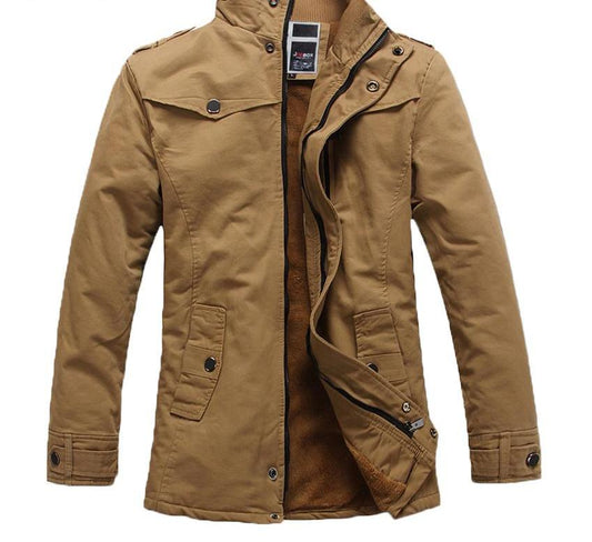 Thick Collar Trench Coat (khaki, black, & army green).