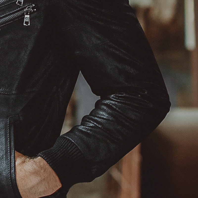 Genuine Leather Motorcycle Hoodie Jackets