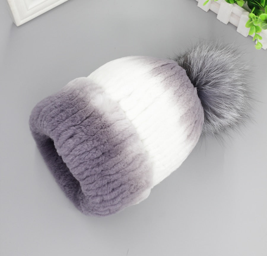 Genuine Handmade Fur Ball Beanies