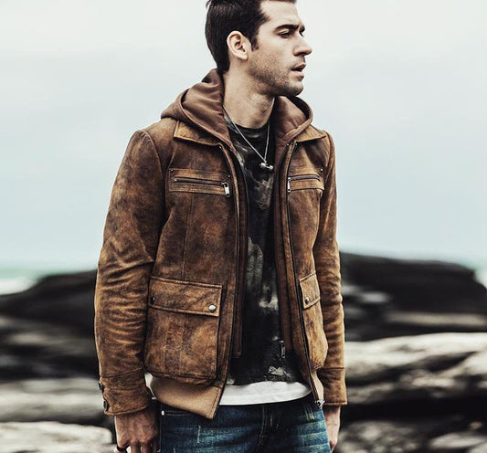 Retro Brown Genuine Leather Jacket