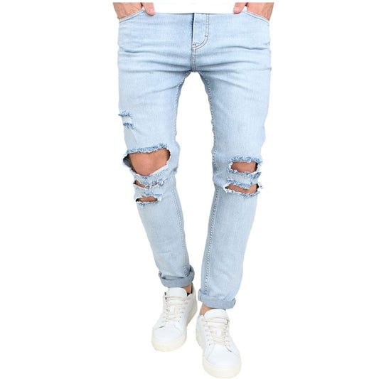 Light Blue Double Ripped Jeans