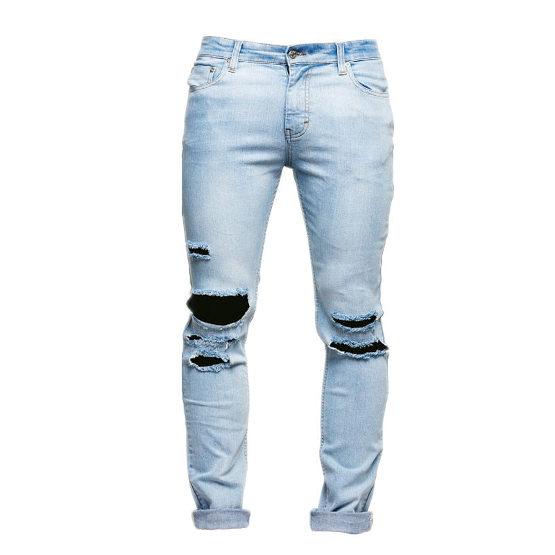 Light Blue Double Ripped Jeans