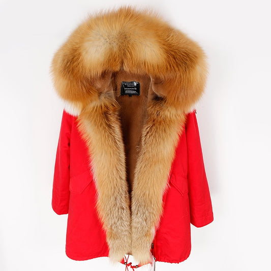 Real fox Fur Thick Collar and Parka Coats