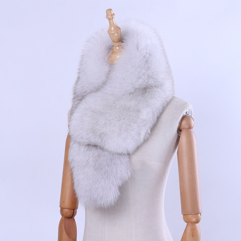 Genuine Fox Fur Scarf, Neck Wrap With Clips