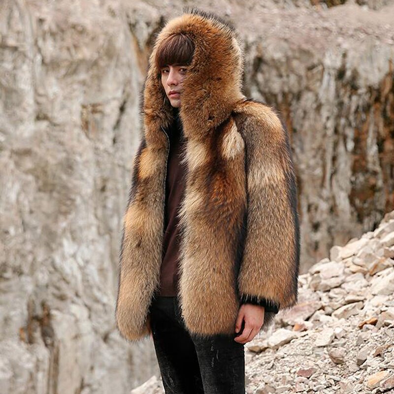 Real Red Fox Fur Thick Hooded Coats