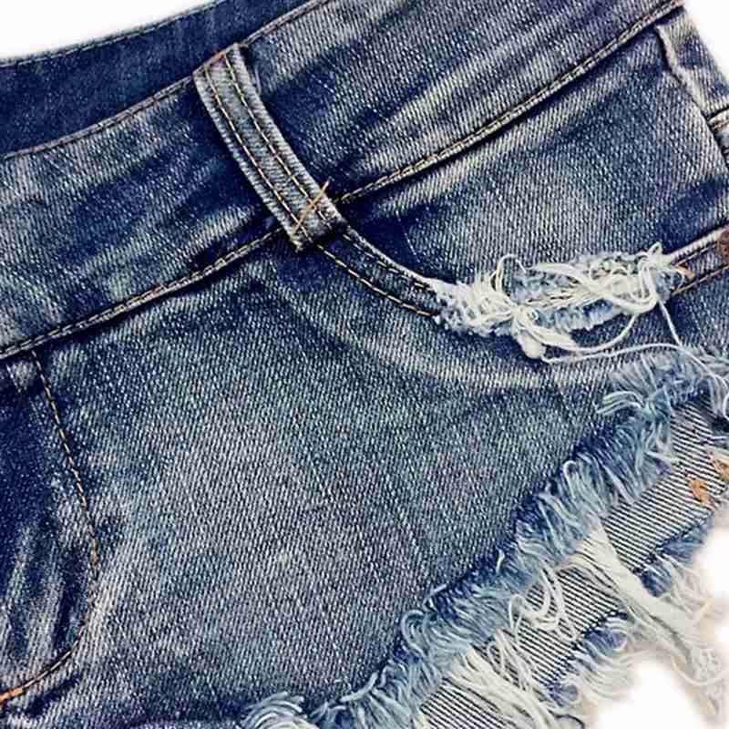 Sexy Women Mini Hot Pants Jeans Micro Shorts Denim Low Waist Hole
