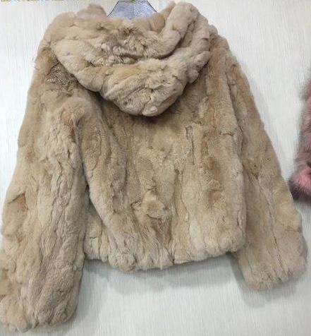 Hooded Real Rex Rabbit Fur Waistcoats (Multi-Colors)