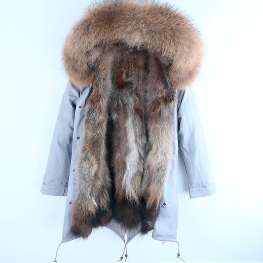 Real Fox Fur Parka Real Fox Fur Removable Lining Coats