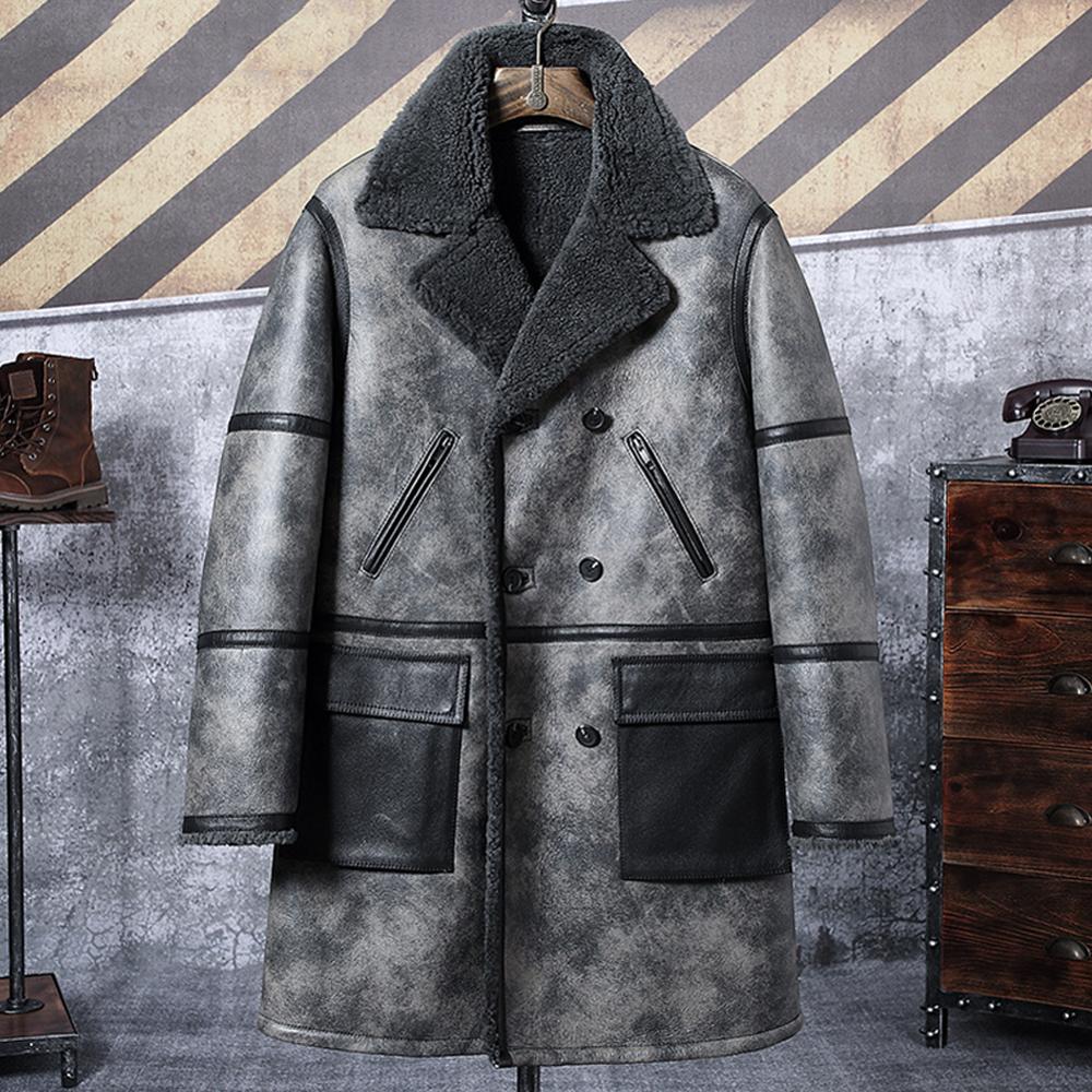 Genuine Leather Shearling Long Coat