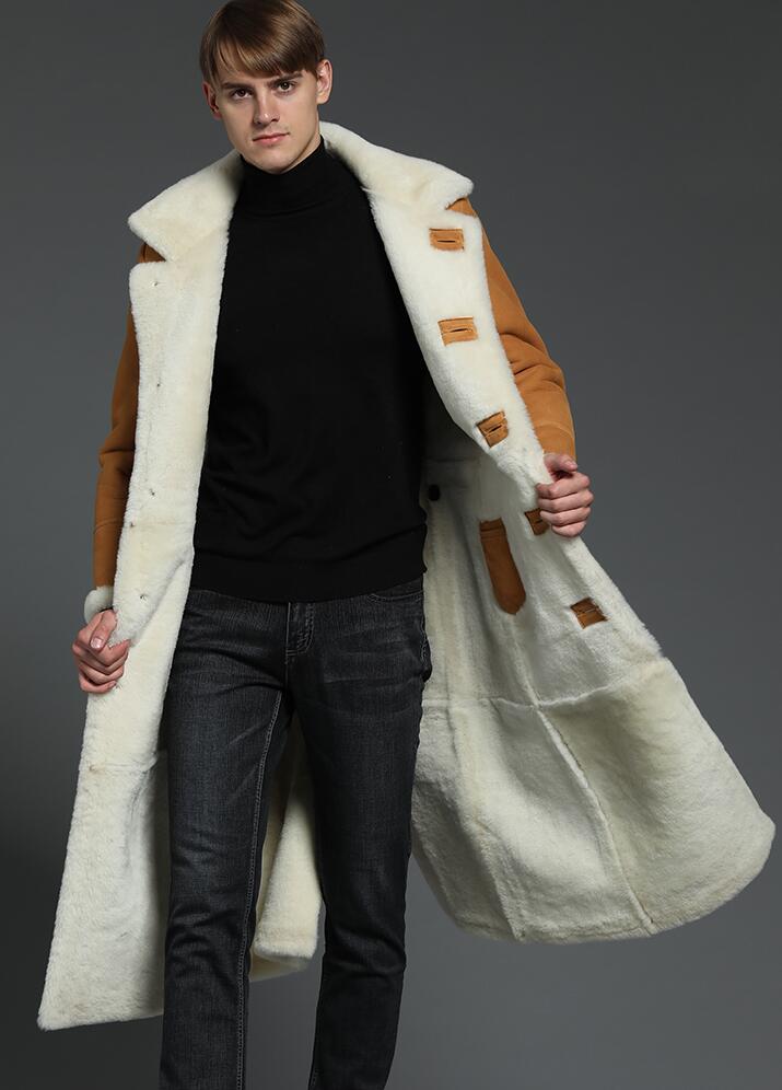 Genuine Leather Real Shearling Fur Lining./Trim X-Long Coats