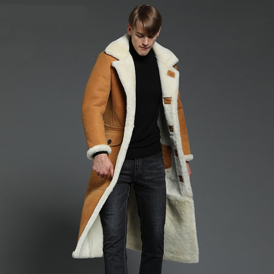 Genuine Leather Real Shearling Fur Lining./Trim X-Long Coats
