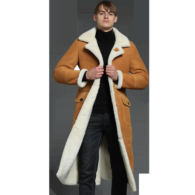 Genuine Leather Real Shearling Fur Lining./Trim X-Long Coats