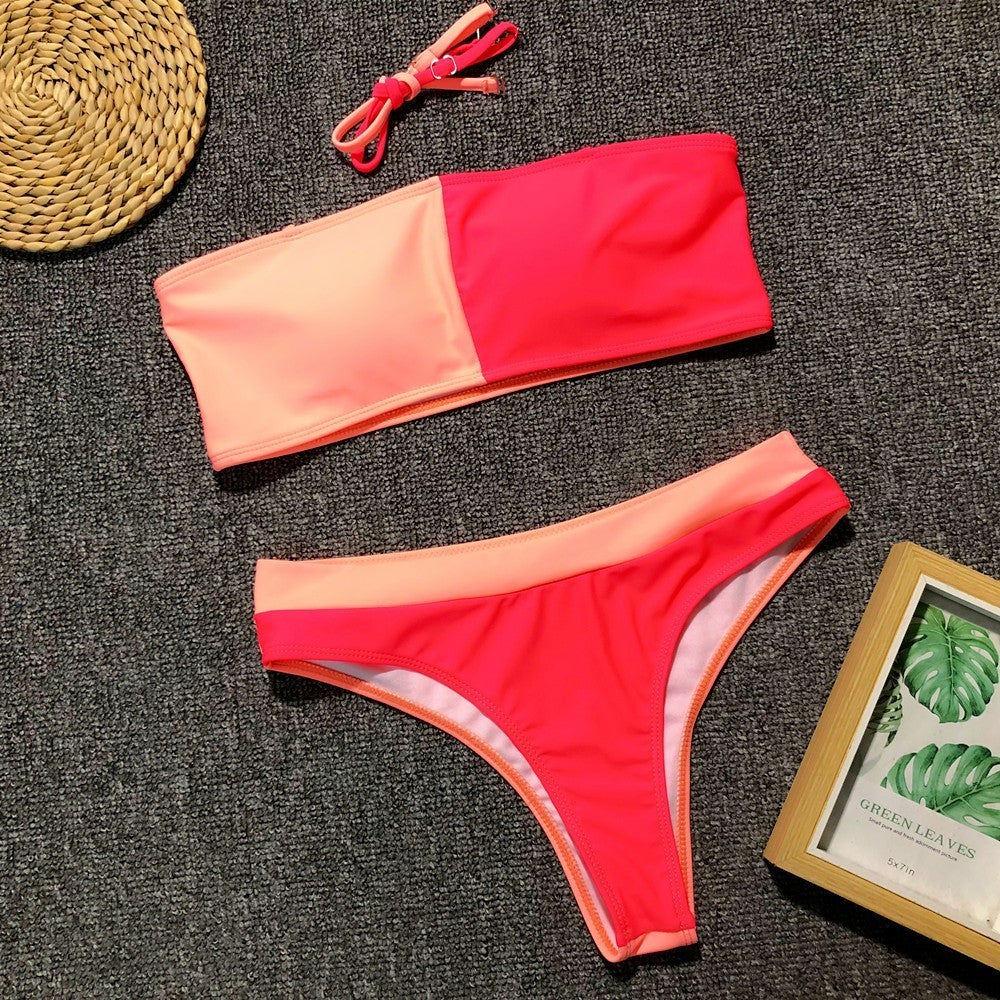 Orange Tube Two Piece Bikini