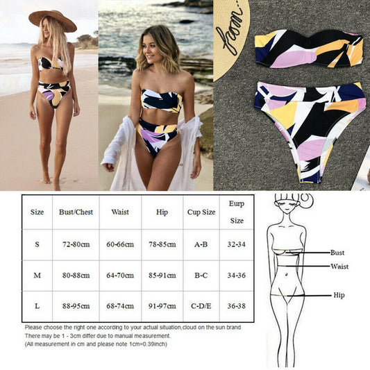 Print Push Up High Waist Two-Piece Bikini
