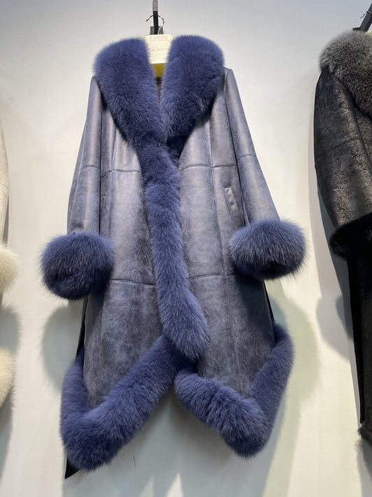 Genuine Leather Real Rabbit & Fox Fur Coats