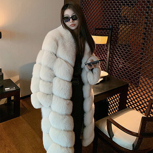 Natural Fur Pattern Long Coats