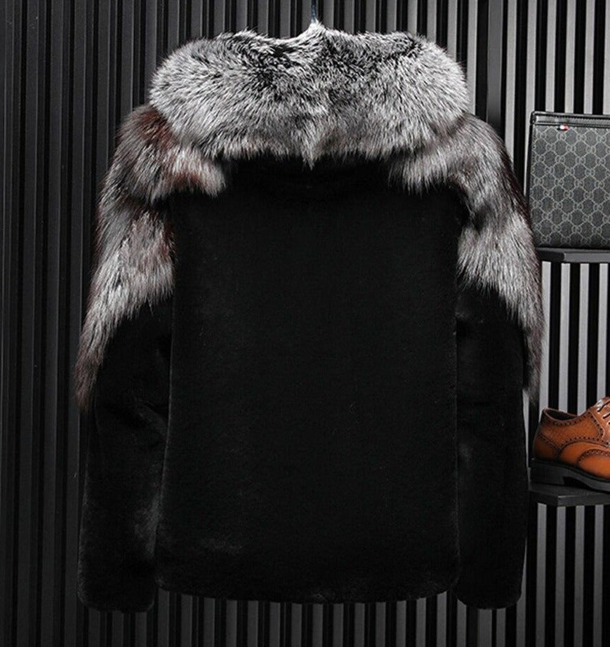 Real Shearling & Silver Fox Fur Hood Coats