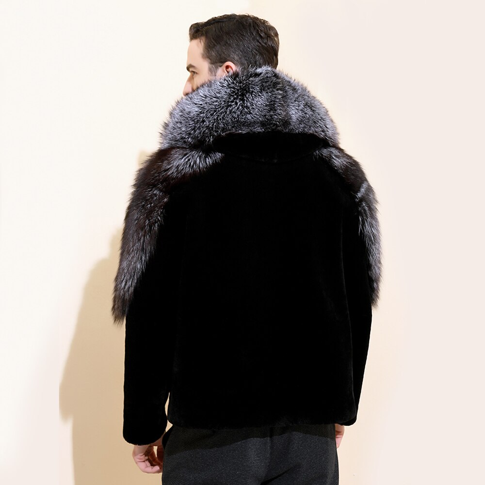 Real Shearling & Silver Fox Fur Hood Coats