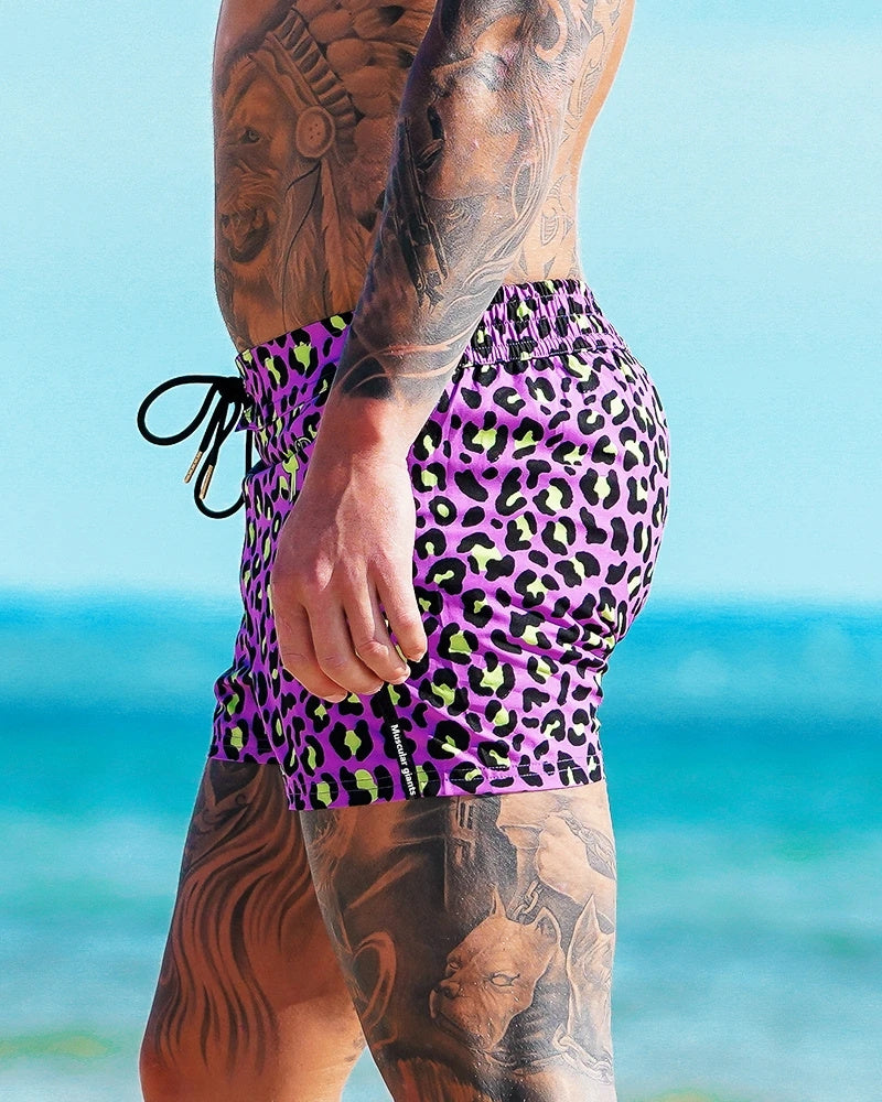 Leopard Print Swimming Shorts