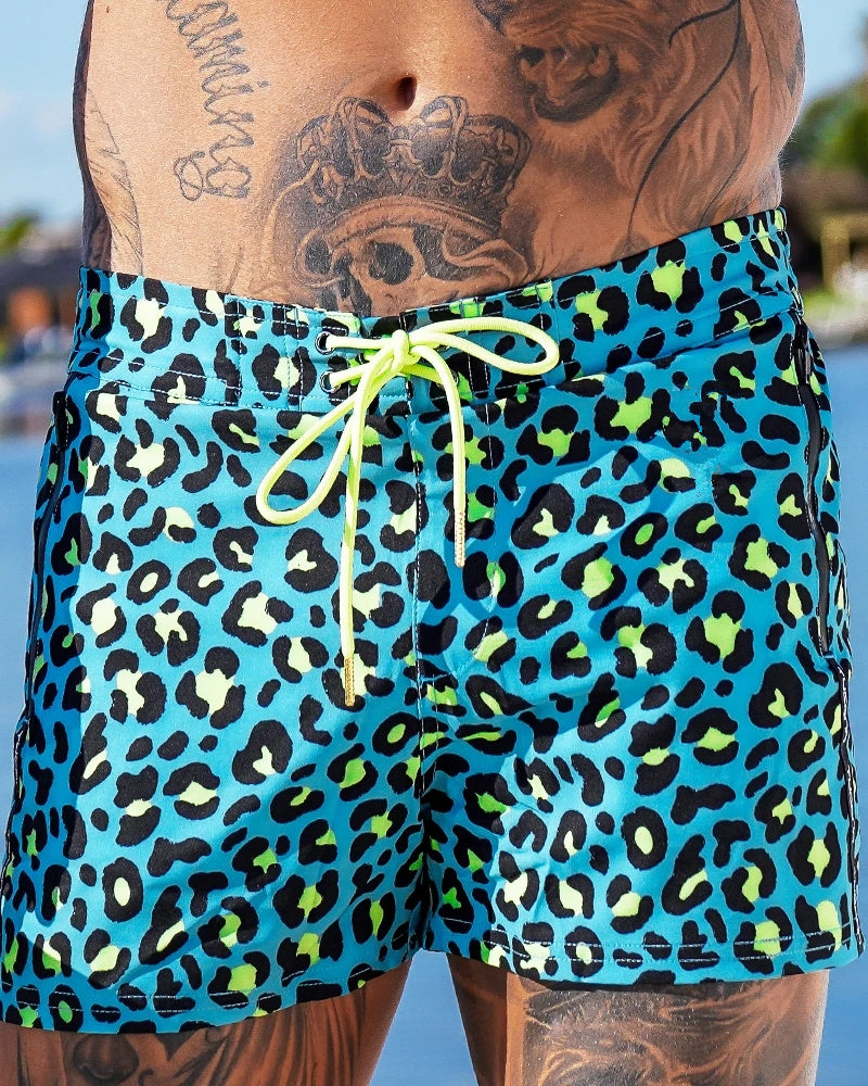 Leopard Print Swimming Shorts