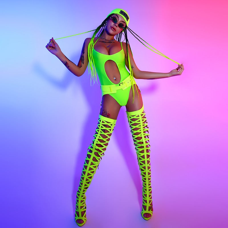 Neon Green Dance Jumpsuit
