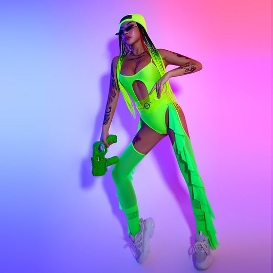 Neon Green Dance Jumpsuit