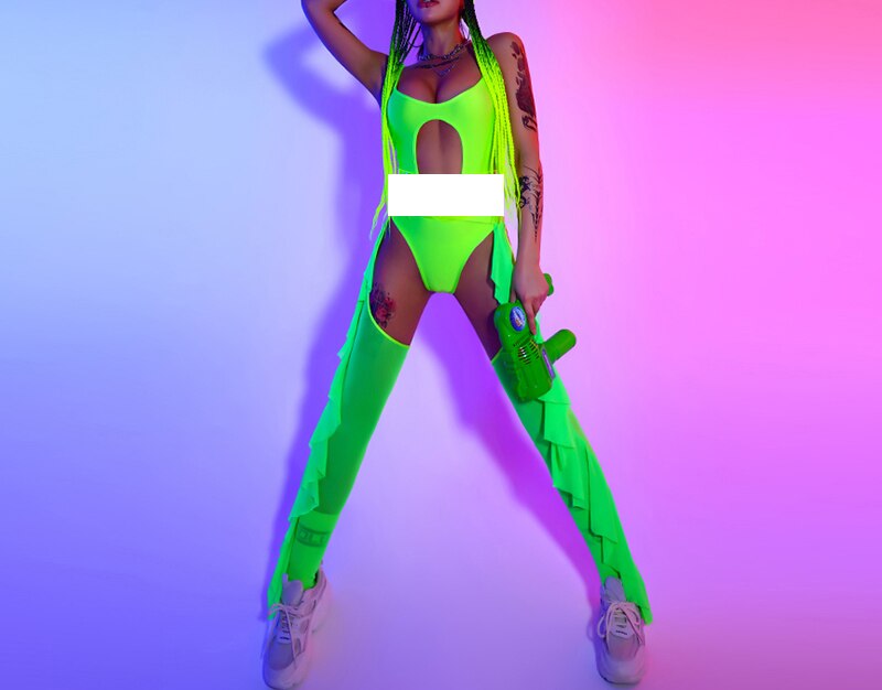 Neon Green Dance Jumpsuit
