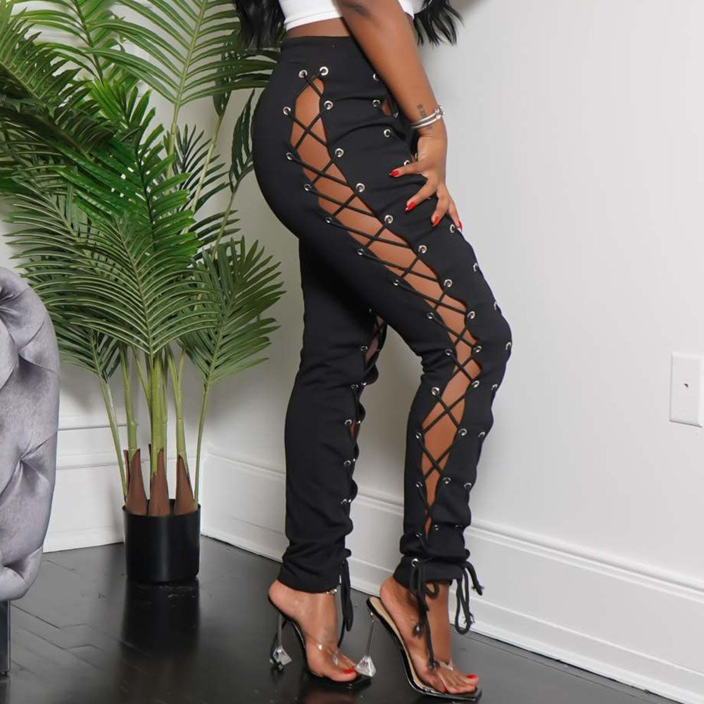 Front & Side Lace High Waist Pants