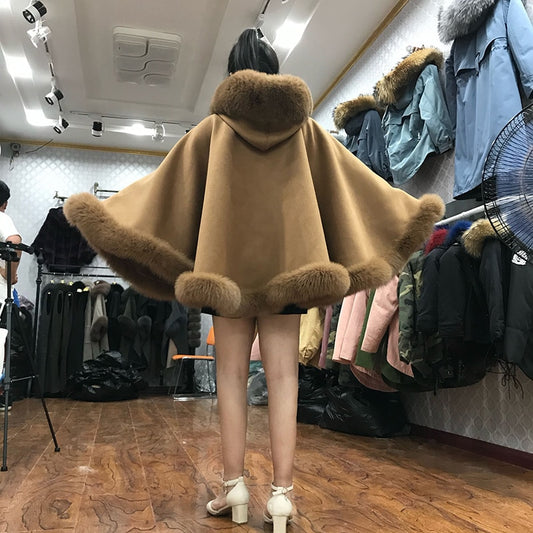 Cashmere Capes With Real Fur
