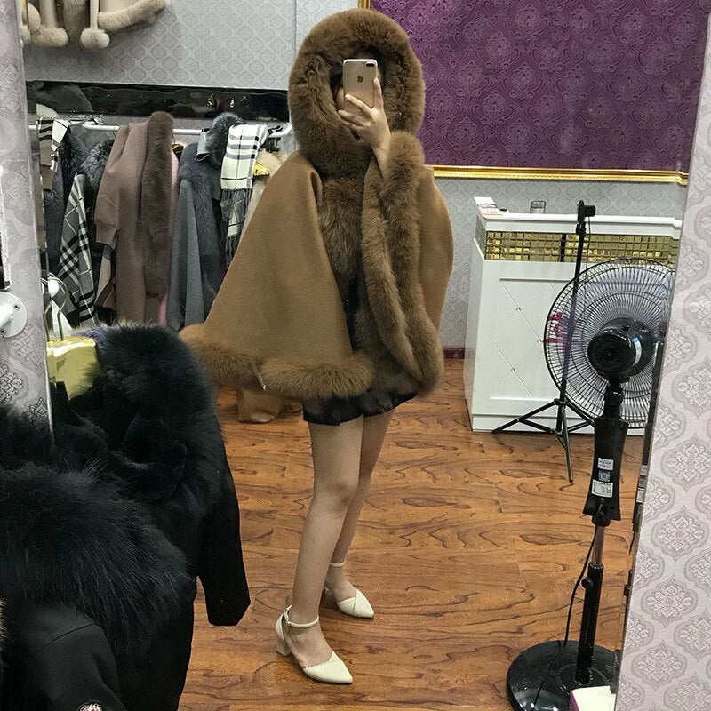 Cashmere Capes With Real Fur