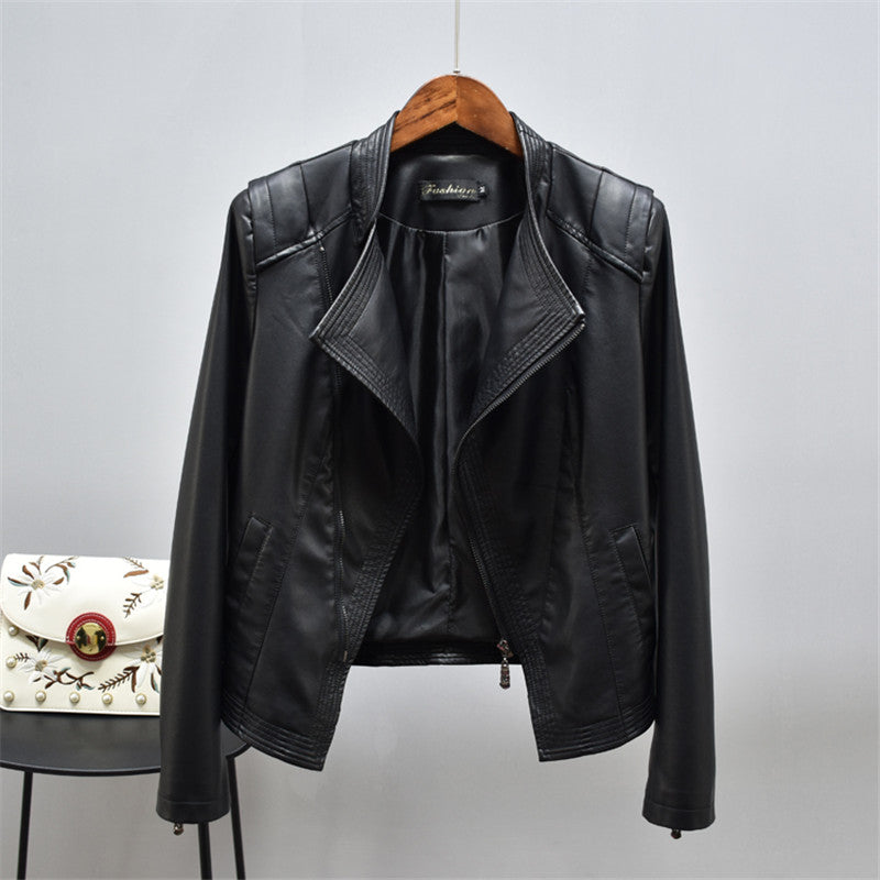 Pu Leather Slim Short Jackets