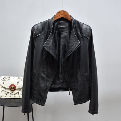 Pu Leather Slim Short Jackets