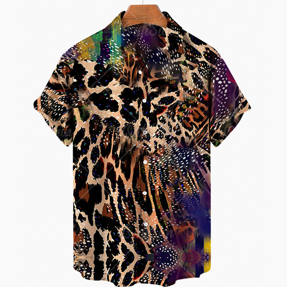 Animal Print Short Sleeve Button Ups