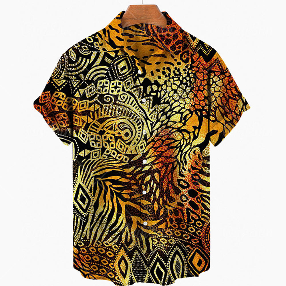 Animal Print Short Sleeve Button Ups