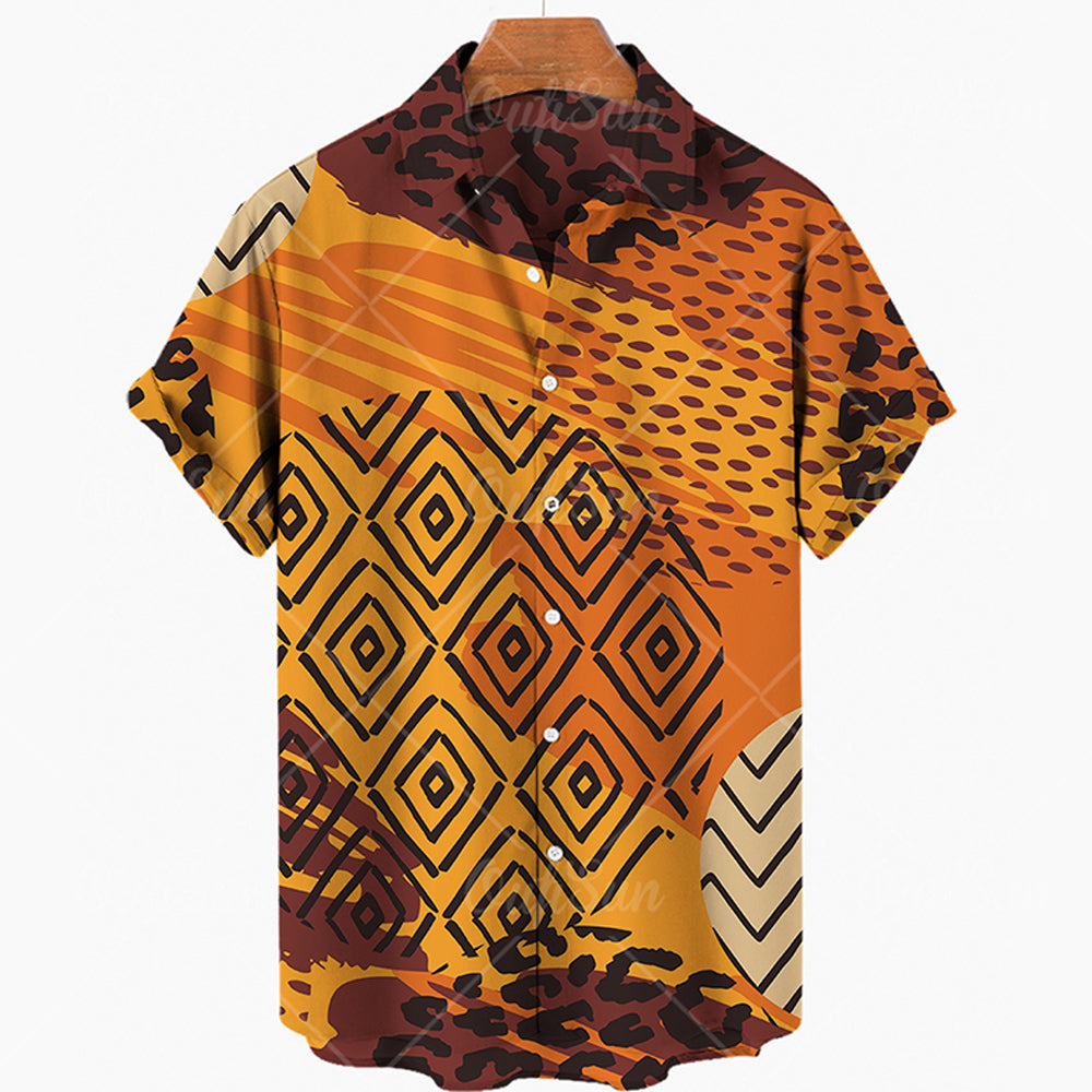 Animal Print Short Sleeve Button Ups