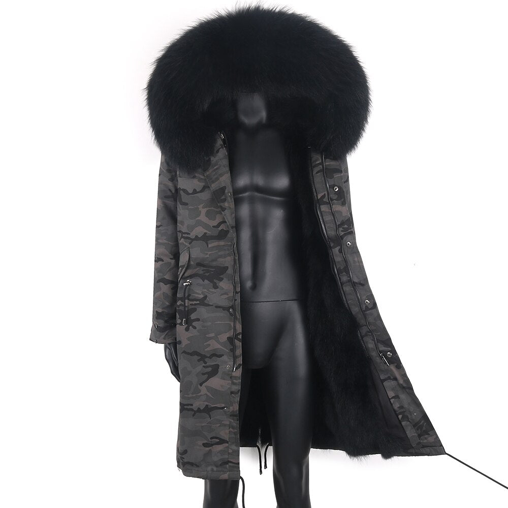 Waterproof Coats Natural Fur Liner X-Long Parkas